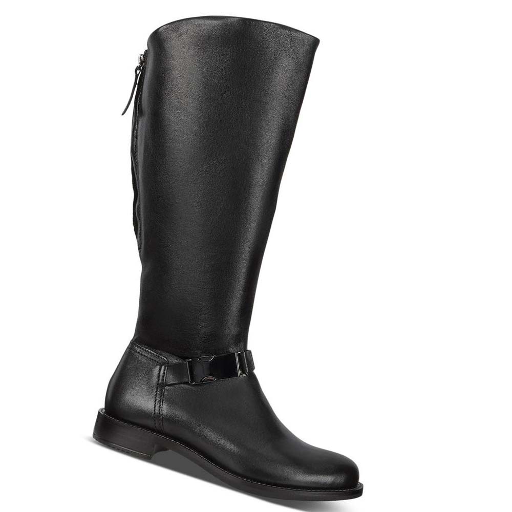 Női Ecco Sartorelle 25 High-cut Buckled Csizma Fekete | HU 24GSO